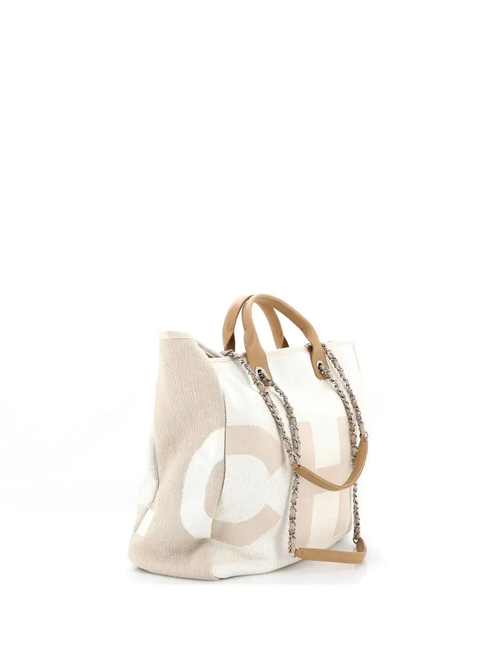 Chanel Deauville Logo Shopping Tote #300395C32B